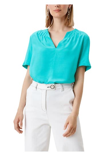 S.OLIVER BLACK LABEL Blusenshirt türkis