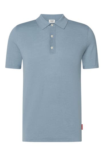 JOOP! Strick-Polo 'Bastio' taubenblau