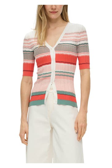 S.OLIVER Strickjacke gemustert