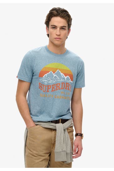 SUPERDRY T-Shirt 'Great Outdoors' graublau