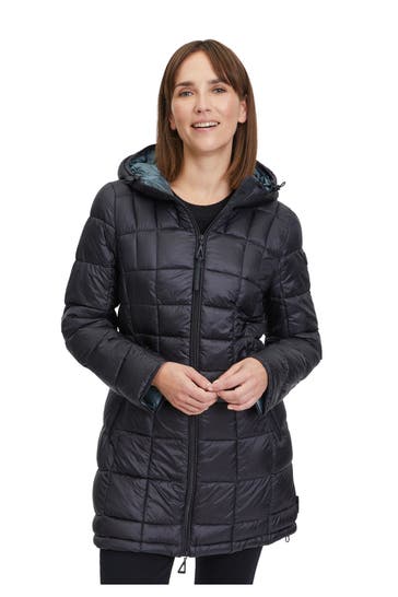 GIL BRET Steppmantel schwarz glänzend