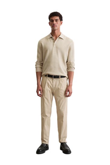 MARC O'POLO Langarm-Polo beige