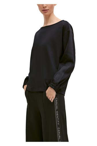 COMMA, Lamgarmshirt schwarz