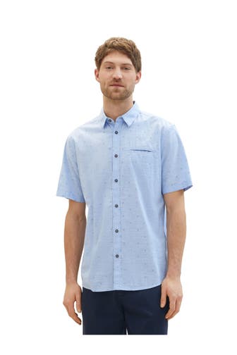 TOM TAILOR Kurzarmhemd blau gemustert