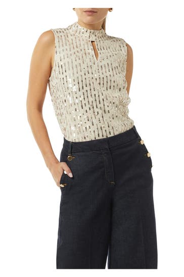 COMMA, Blusentop champagner