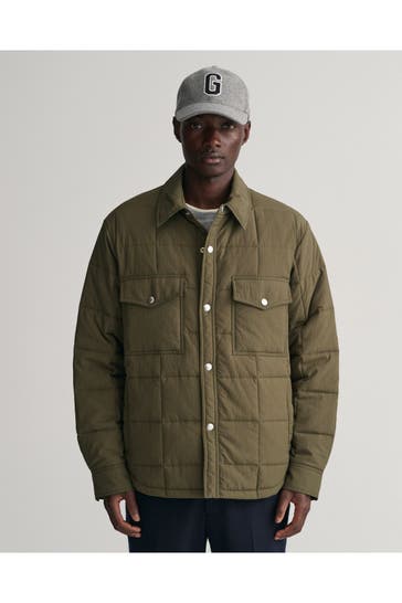 GANT Overshirt gesteppt oliv