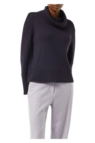 COMMA, Rollkragenpullover dunkellila