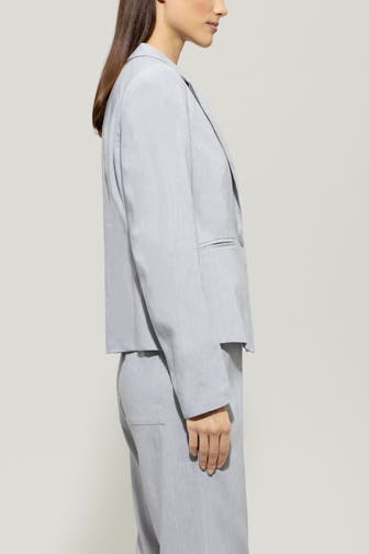 LUISA CERANO Leinenmix-Blazer hellgrau