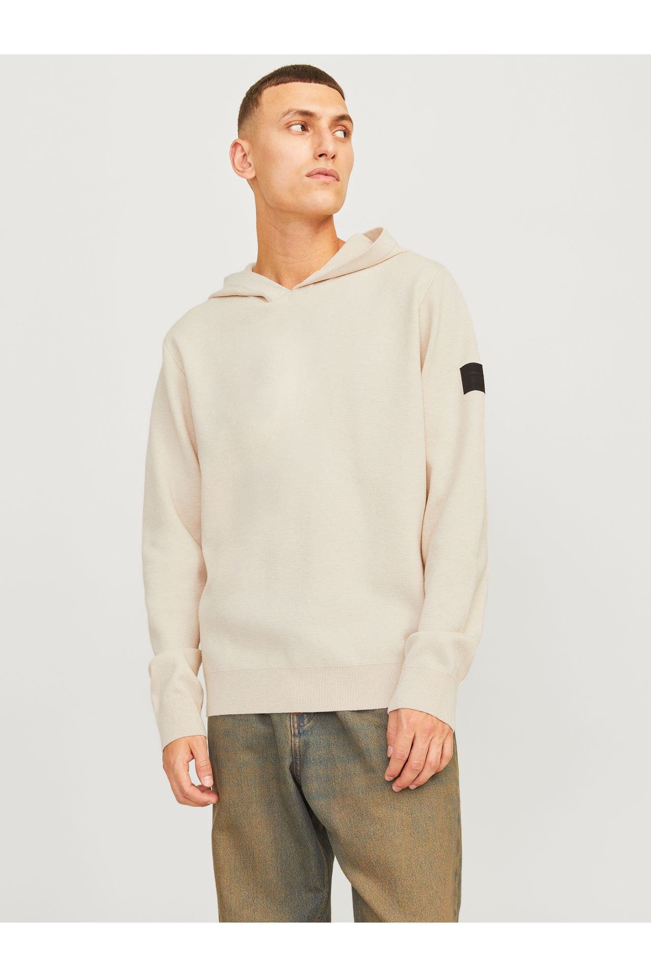 JACK & JONES Feinstrick-Hoodie ecru, Bild 1