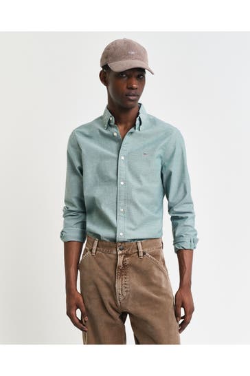 GANT Business-Hemd grün Slim Fit
