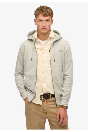 SUPERDRY Sweatjacke grau