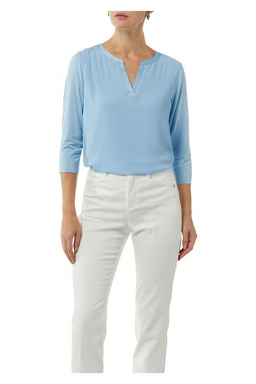 COMMA, Langarmshirt hellblau