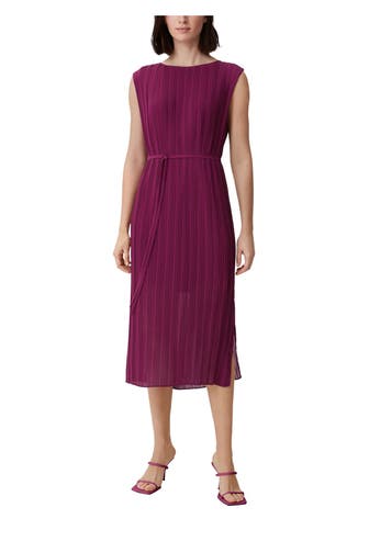 COMMA, Plissee-Kleid aubergine