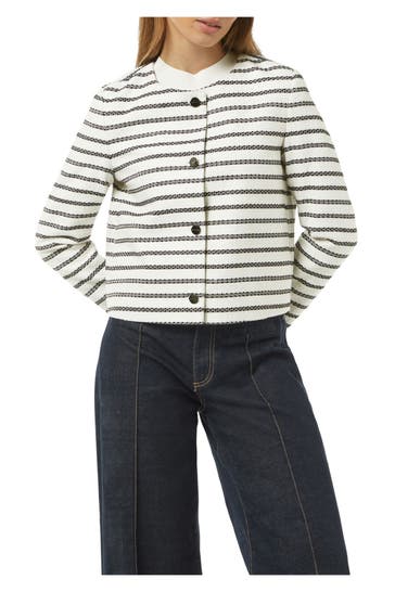 COMMA, Bouclé-Jacke gestreift