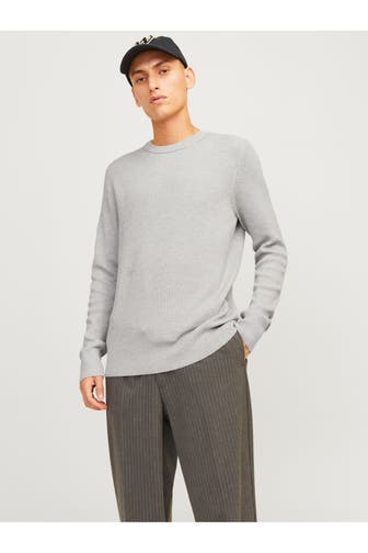 JACK & JONES Strickpullover grau