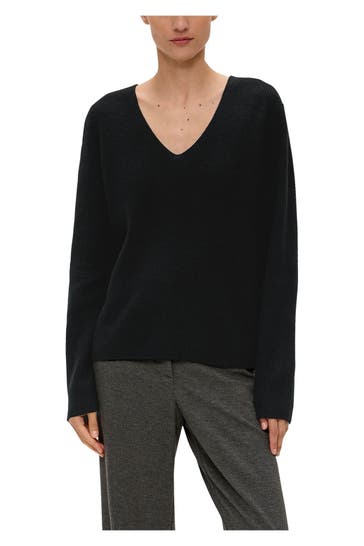 S.OLIVER BLACK LABEL Wollmix-Pullover schwarz