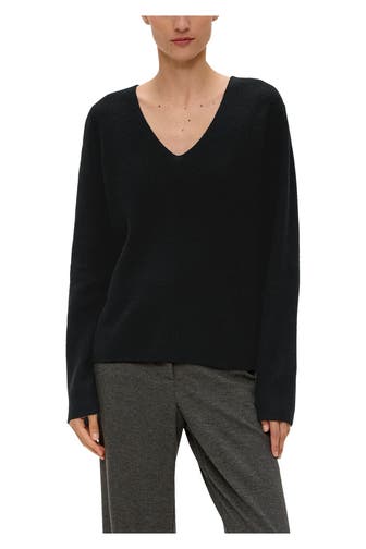 S.OLIVER BLACK LABEL Wollmix-Pullover schwarz