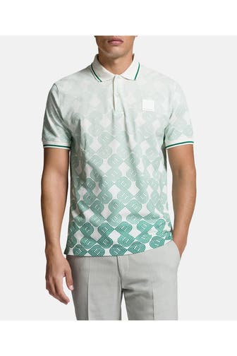 BALDESSARINI Polo-Shirt weiß-gemustert