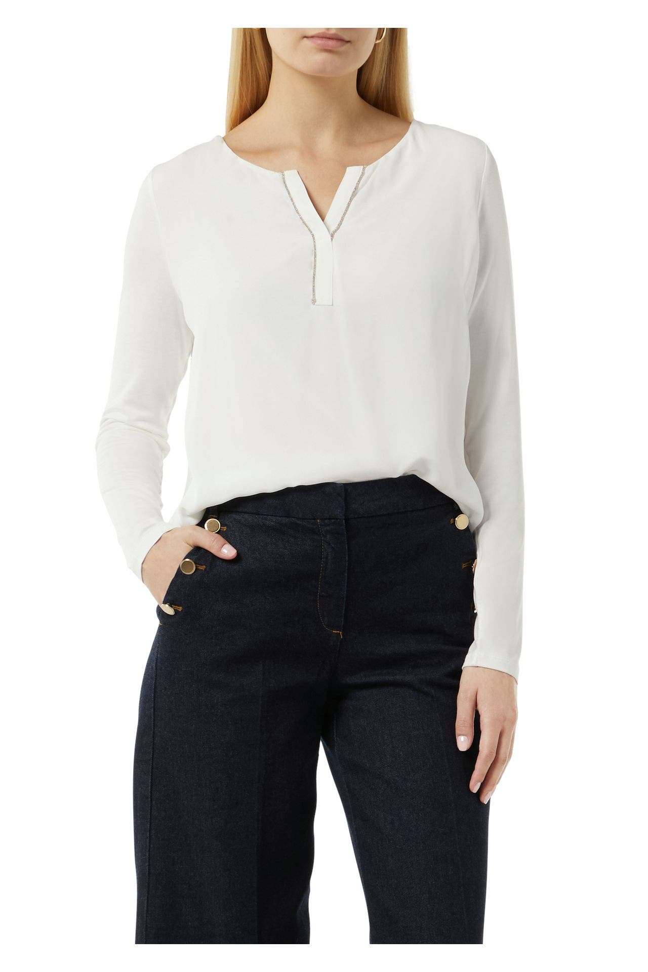 COMMA, Langarmshirt weiß, Bild 1