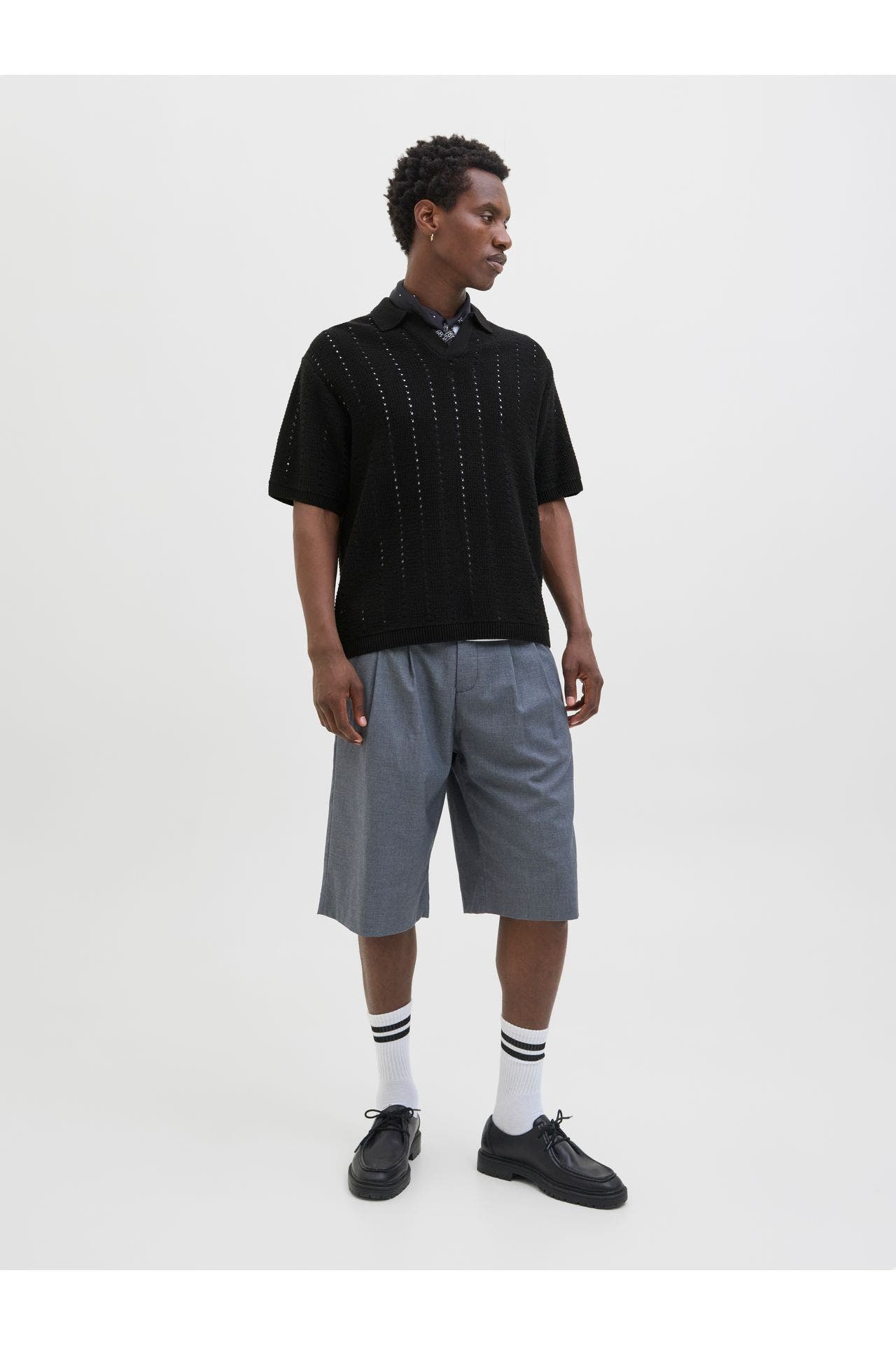 JACK & JONES Strick-Polo schwarz, Bild 1