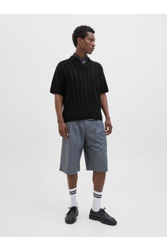 JACK & JONES Strick-Polo schwarz