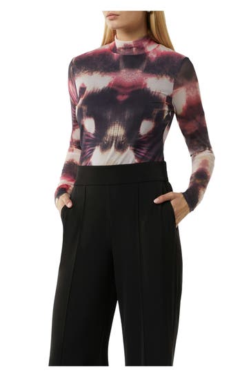 COMMA, Mesh-Langarmshirt gemustert