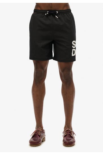 SUPERDRY Badeshorts schwarz