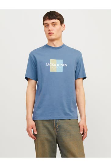 JACK & JONES T-Shirt graublau