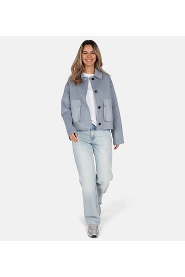 FUCHS SCHMITT Wollmix-Overshirt graublau