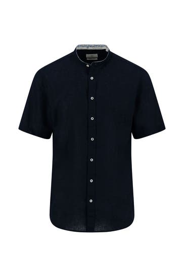 FYNCH-HATTON Kurzarmhemd nachtblau Regular Fit