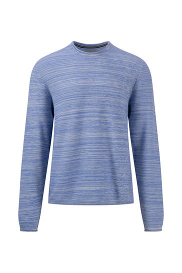 FYNCH-HATTON Strickpullover hellblau gestreift