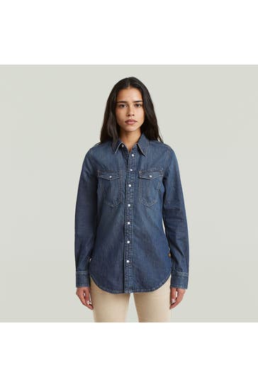 G-STAR Jeansbluse dunkelblau slim fit