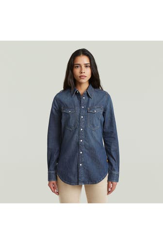 G-STAR Jeansbluse dunkelblau slim fit