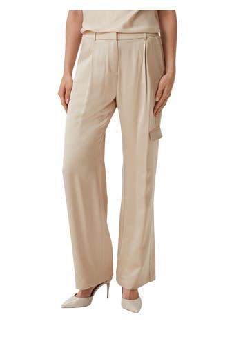 COMMA, Satin-Cargohose sand