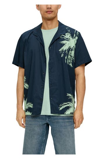 S.OLIVER Kurzarmhemd Resort Fit