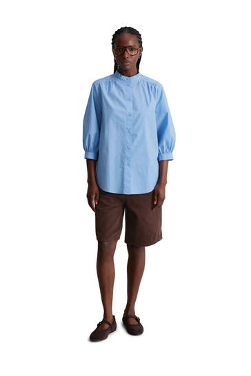 MARC O'POLO DENIM Casual-Bluse mittelblau