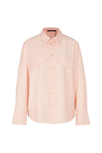 WINDSOR. Business-Bluse Satin-Hemdbluse aus Viskose und Seide in Blau pfirsich