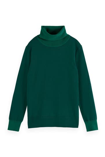 SCOTCH & SODA Rollkragenpullover waldgrün