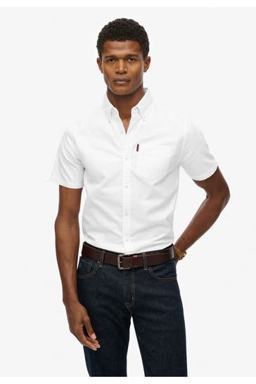 SUPERDRY Kurzarmhemd weiß