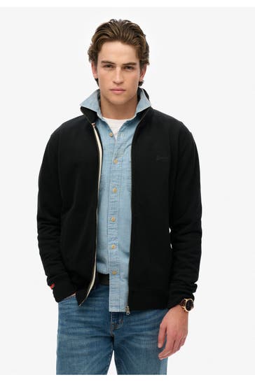 SUPERDRY Sweatjacke 'Essential Logo' schwarz