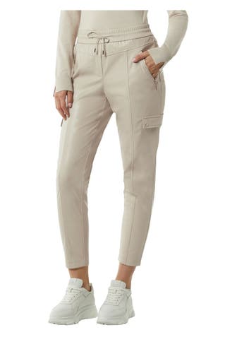 COMMA, Kunstlederhose beige