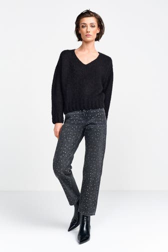 RICH & ROYAL Wollmix-Pullover schwarz