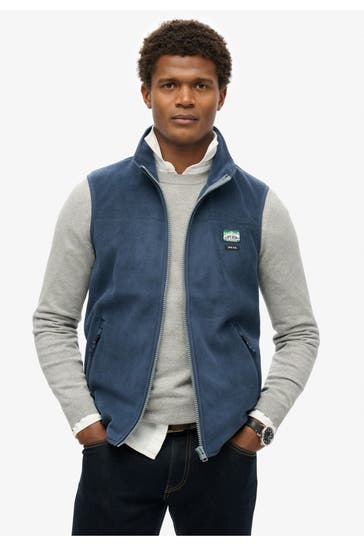 SUPERDRY Fleece-Weste graublau
