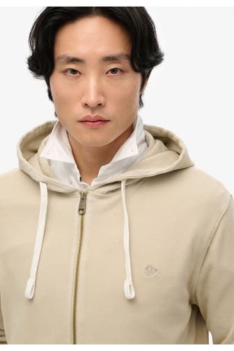SUPERDRY Sweatjacke 'Essential Logo' beige
