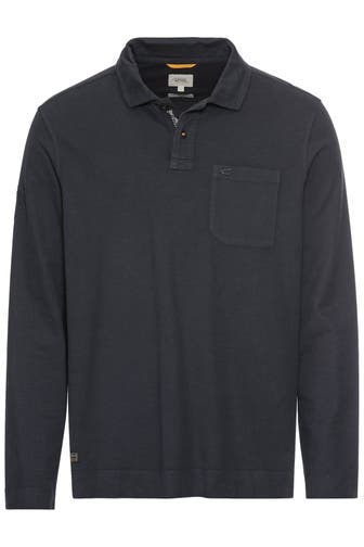 CAMEL ACTIVE Langarm-Polo dunkelblau