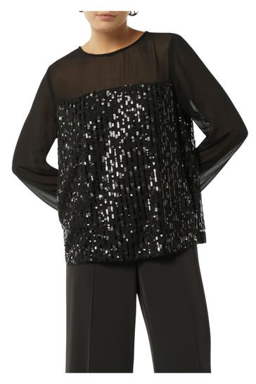 COMMA, Blusenshirt schwarz