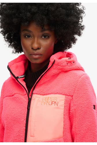 SUPERDRY Fleecejacke neonpink
