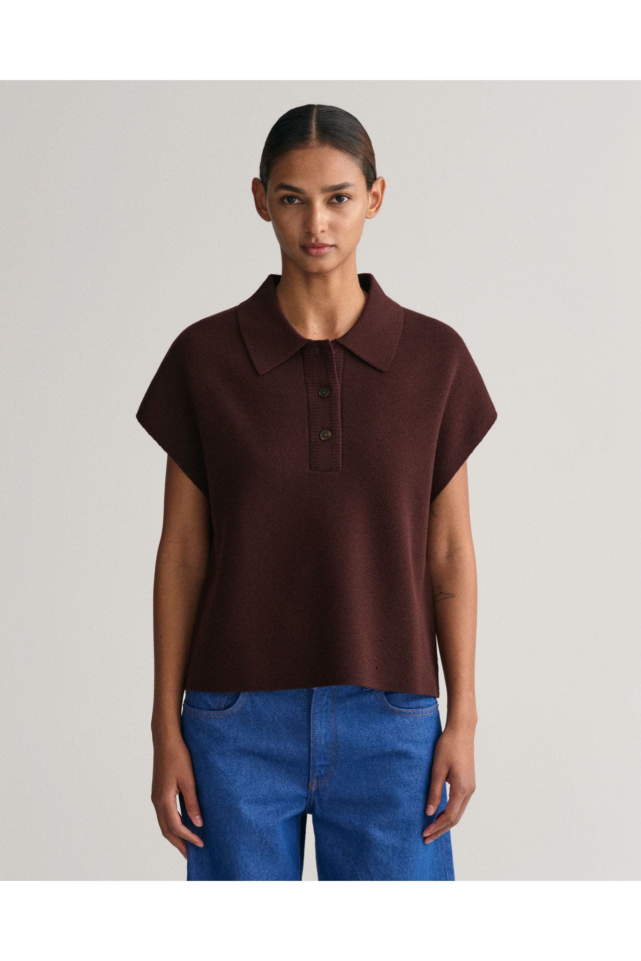 GANT Wollmix-Strickweste bordeaux, Bild 1