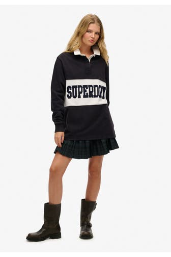 SUPERDRY Langarm-Polo navy