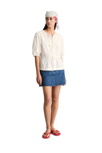MARC O'POLO DENIM Blusenshirt weiß